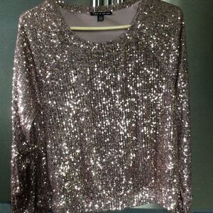 Mauve colored sequin top